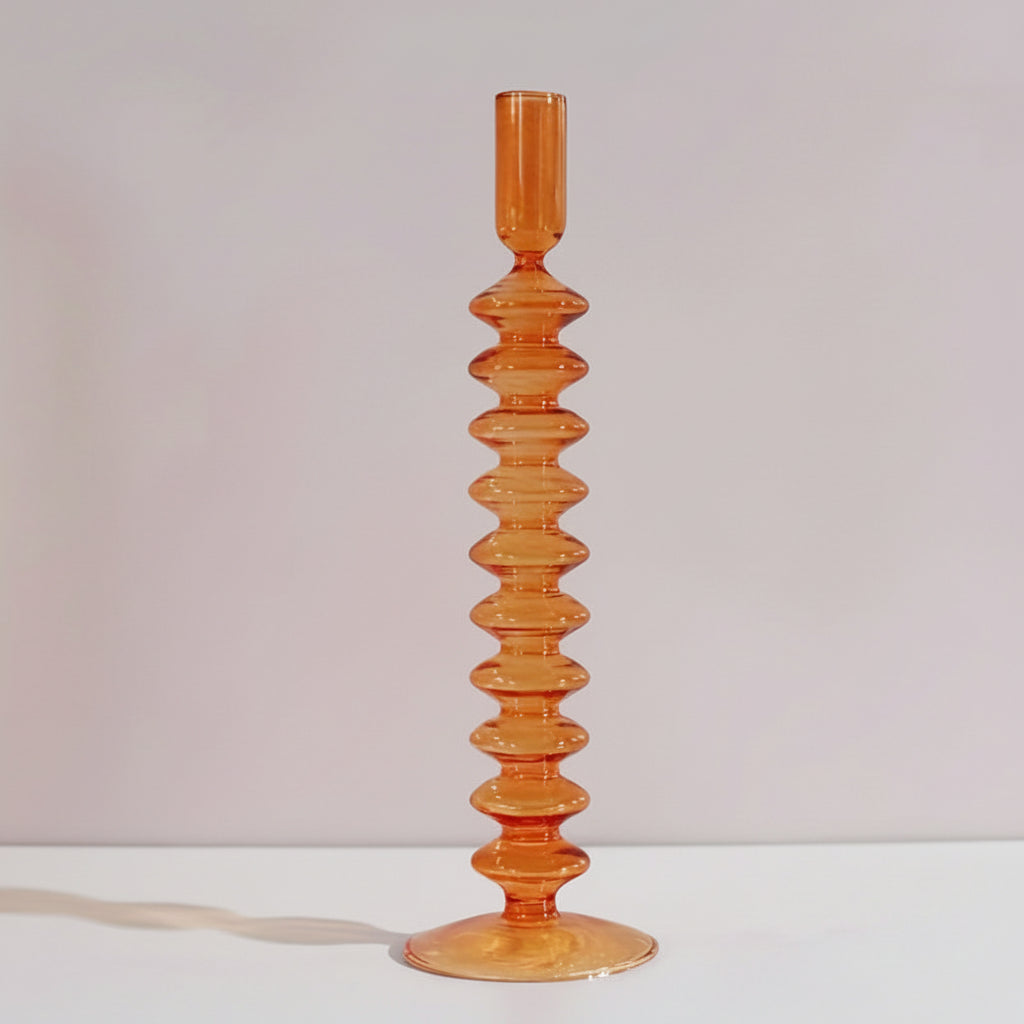 Auravine Glass Vase & Candle Holder — Sculptural, Minimalist Profile
