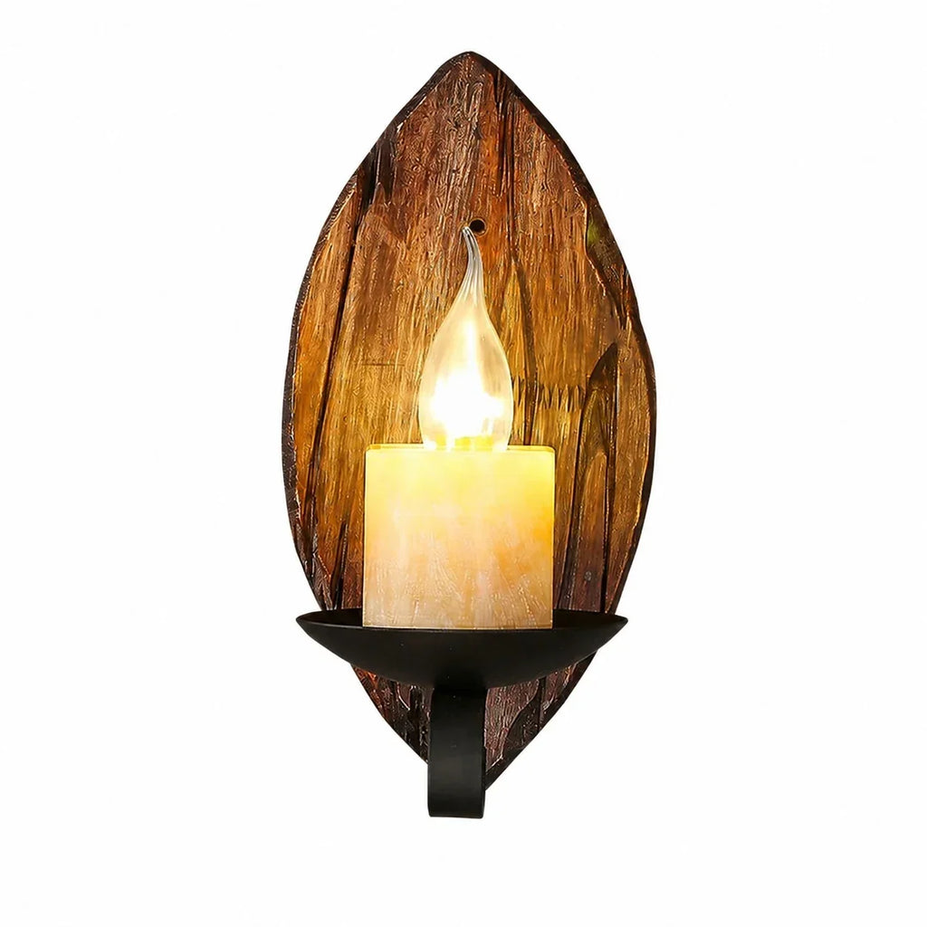 Rustic Ship Wood Industrial Wall Sconce Lamp | Souliia