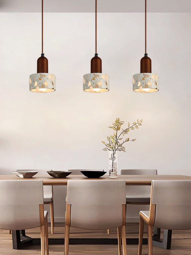 Wabi-sabi Style Water-polished Translucent Stone Retro Pendant Lamp | Souliia