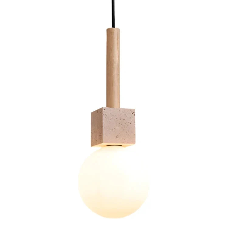 Lampada a sospensione moderna cubica in travertino | Souliia