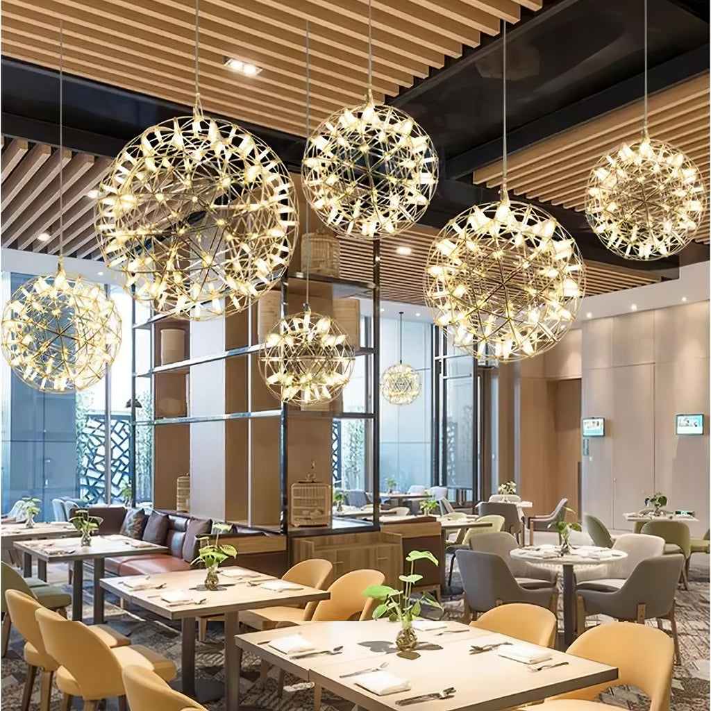 Silver Spark Ball Pendant Light | Souliia