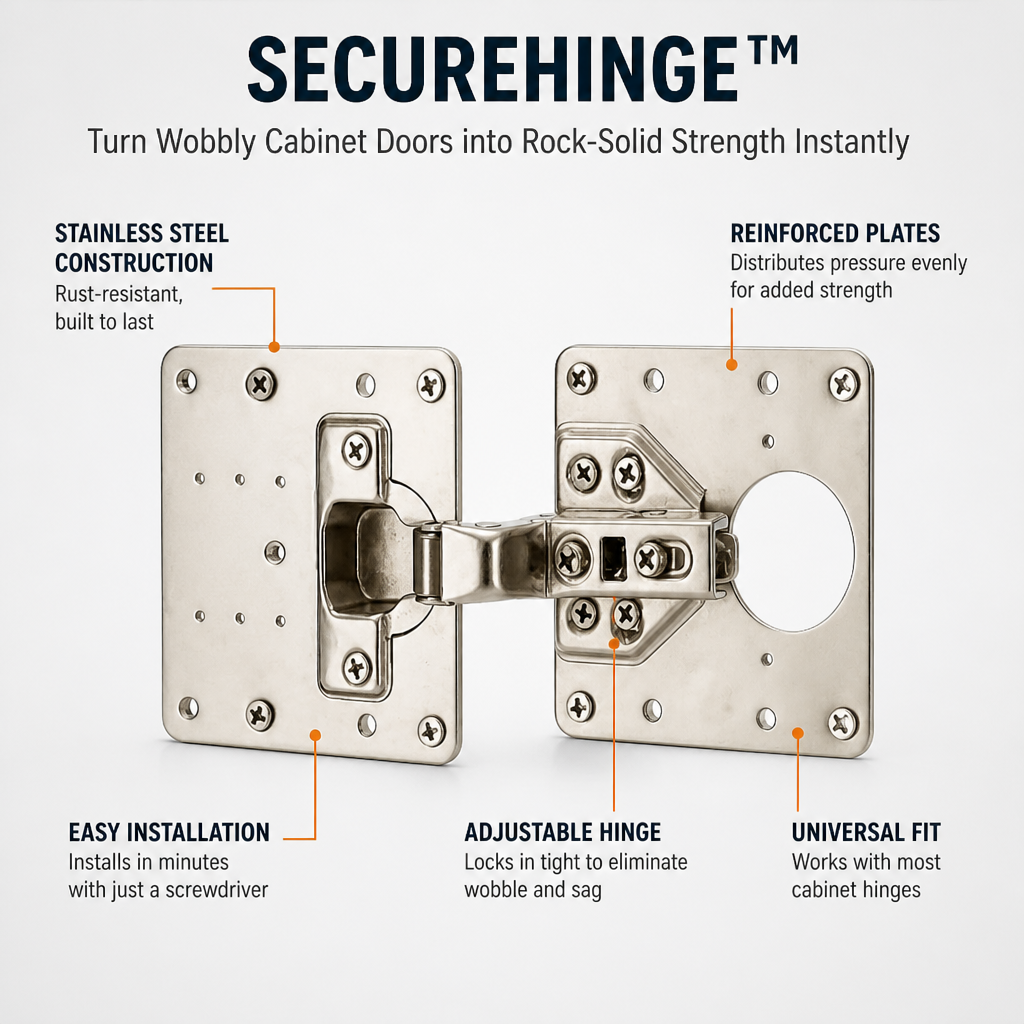 SecureHinge — Turn Wobbly Cabinet Doors into Rock-Solid Strength Instantly - Souliia