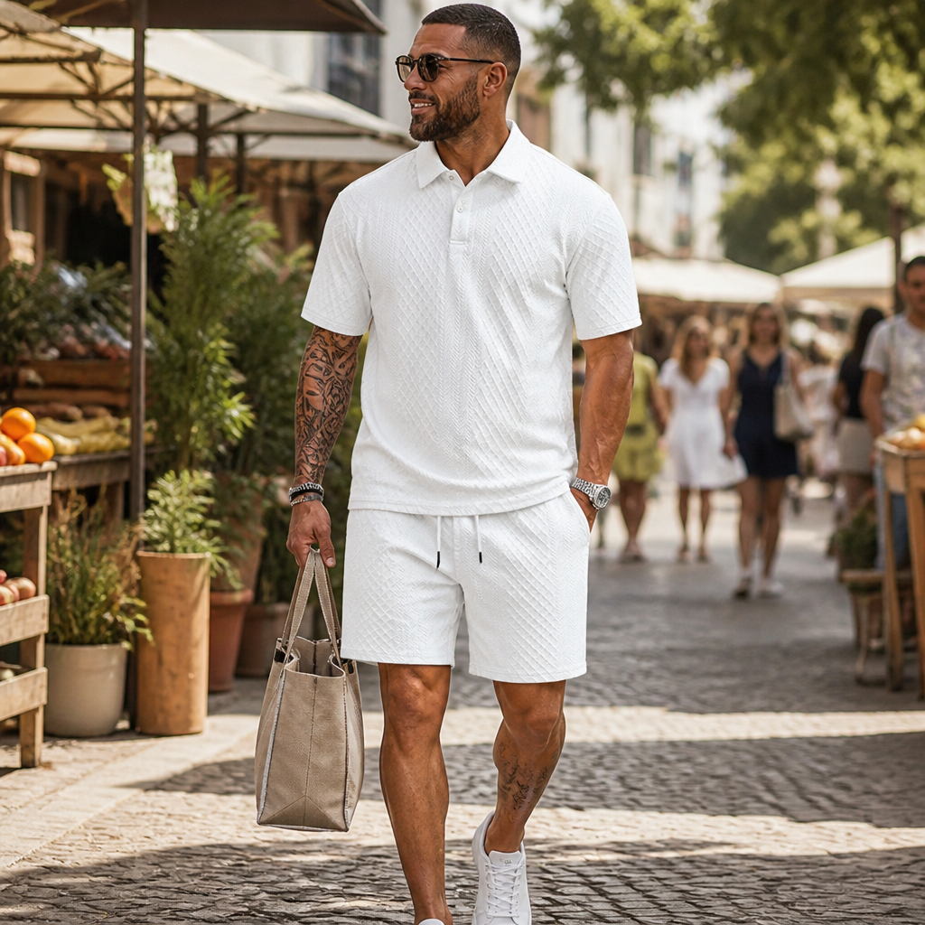 VeroLuxe Men’s Diamond Pattern Suit — Stay Cool, Sharp, and Unstoppable All Day Long - Souliia