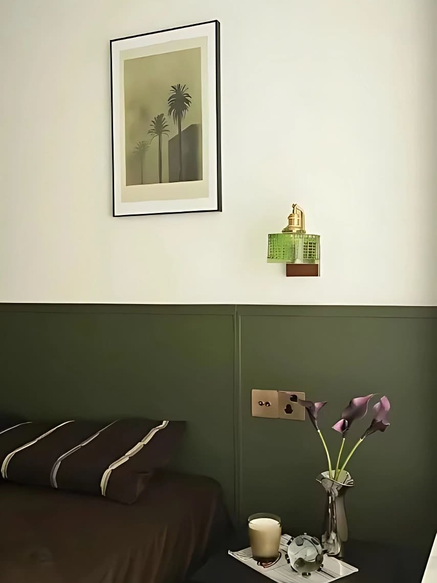 Ripple Glass Wall Sconce – Vintage Style Bedside Accent Light for Bedroom | Souliia