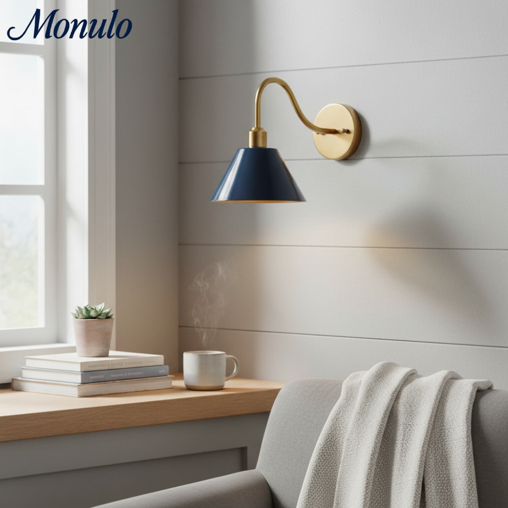 Narix Konische moderne Metall-Wandleuchte für Flure und Schlafzimmer | Souliia