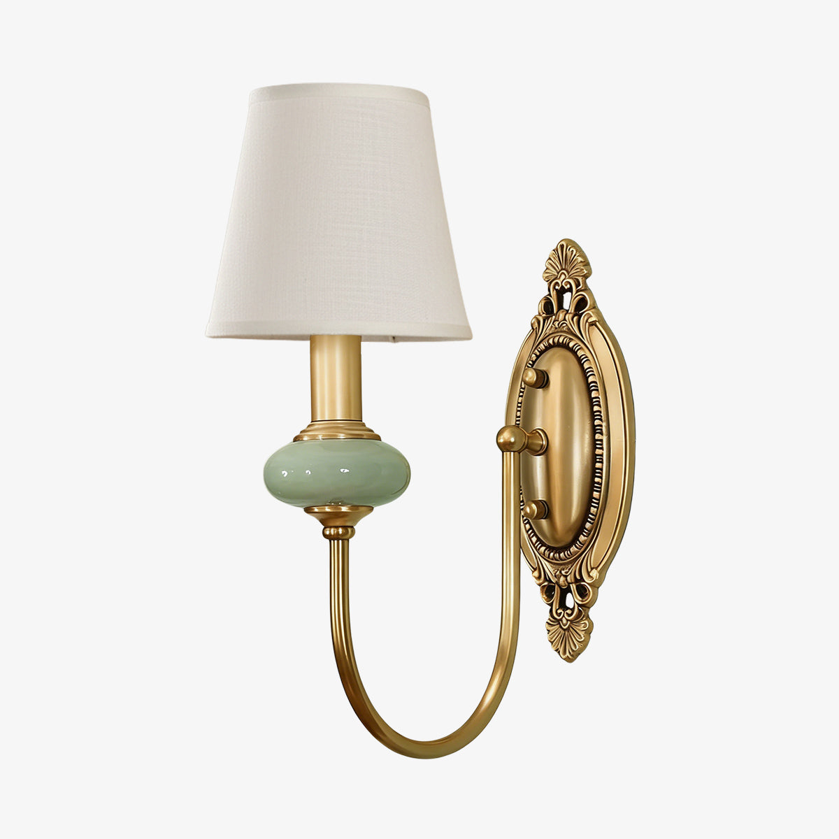 Rowan Classic Fabric Shade Sconce – Ceramic Wall Light for Hallway or Bedroom | Souliia
