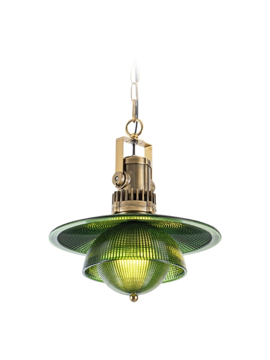 Ribbed Glass Pendant Light - Contemporary Brass and Glass Pendant for Kitchen and Living Room | Souliia
