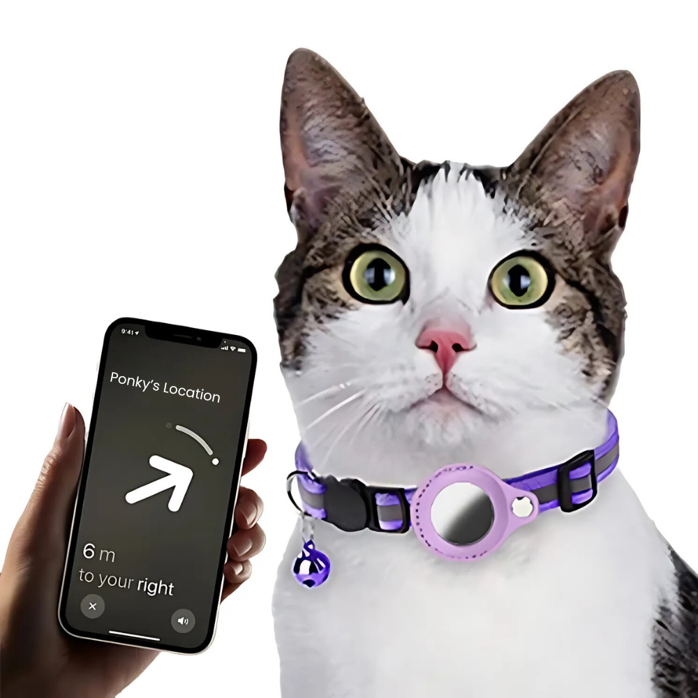 Reflective Waterproof Pet Collar — Secure AirTag Holder