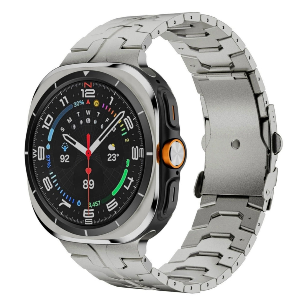 Aurora Titanium Strap — Adjustable Folding Buckle for Samsung Galaxy Watch Ultra