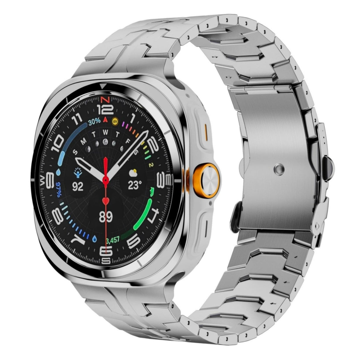 Aurora Titanium Strap — Adjustable Folding Buckle for Samsung Galaxy Watch Ultra
