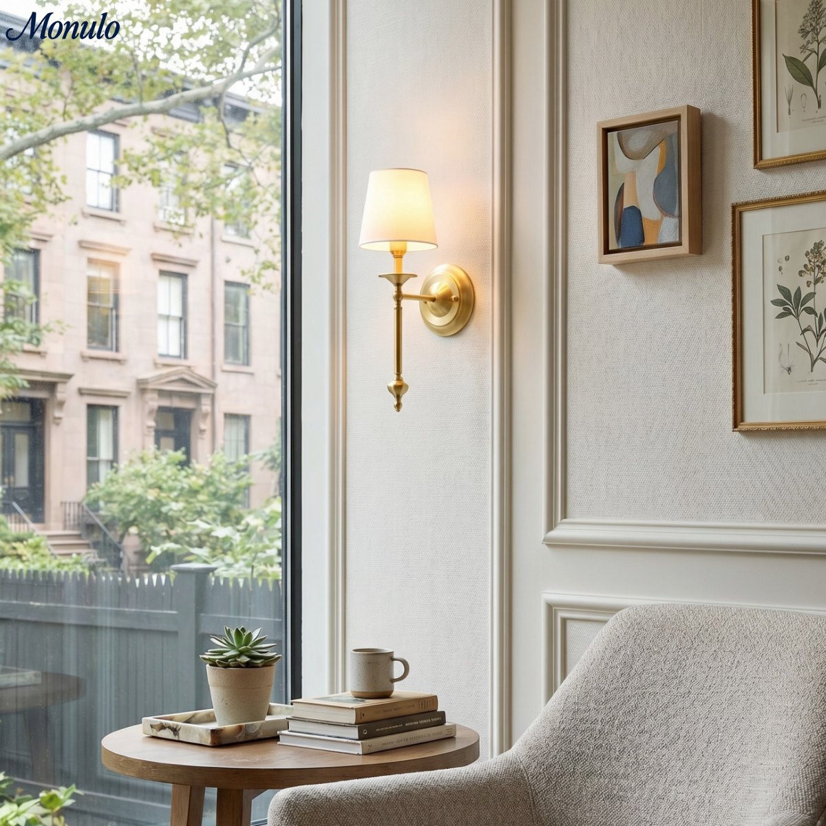 Rowan Fabric Shade Wall Sconce in Antique Copper - Vintage Luxury Light for Interiors | Souliia