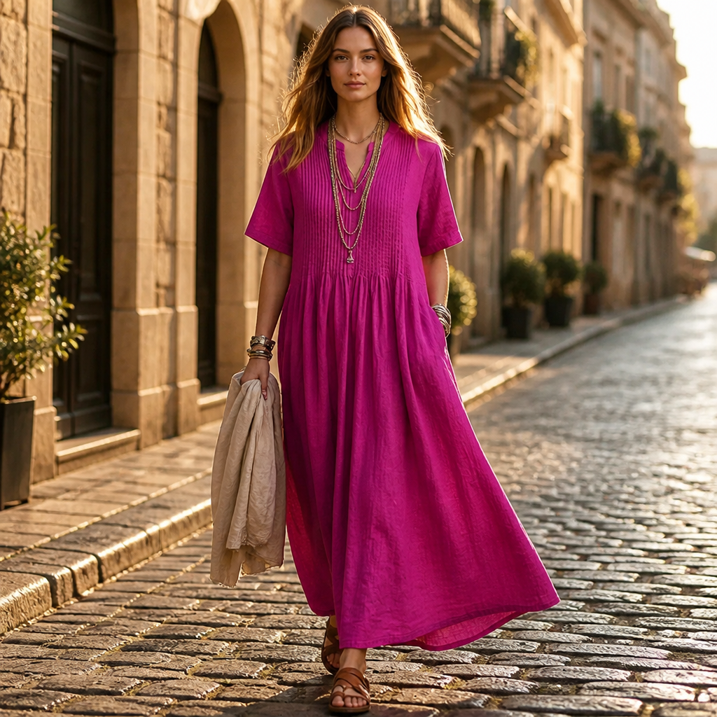 VexaLuxe Pleated Dress — Unleash Effortless Grace and All-Day Cool Confidence - Souliia