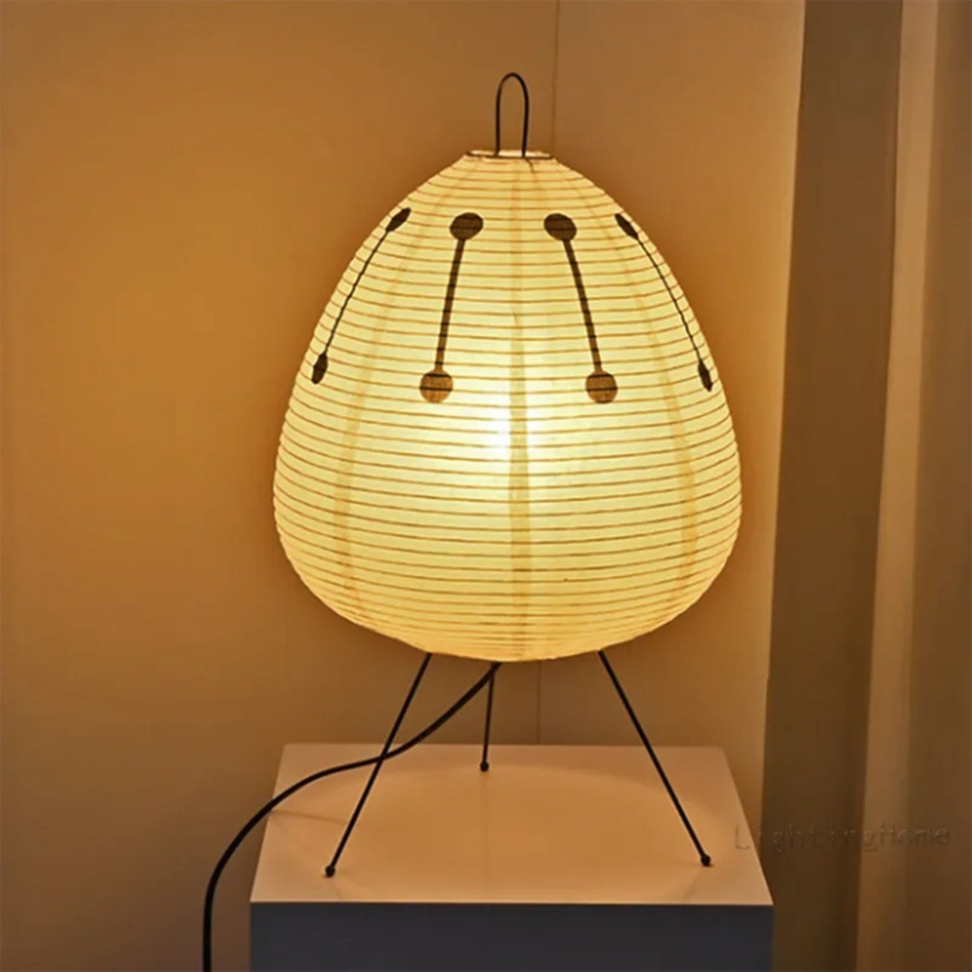NovaNest Bamboo Frame Floor Lamp — Rice Paper Shade
