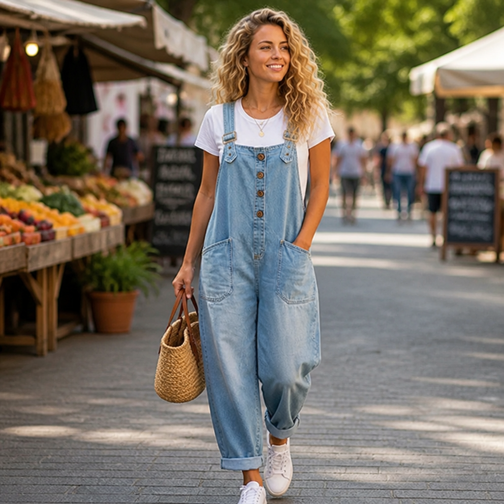 VieraFlex Relaxed Denim Jumpsuit — Feel Unstoppable Comfort and Effortless Confidence All Day Long - Souliia