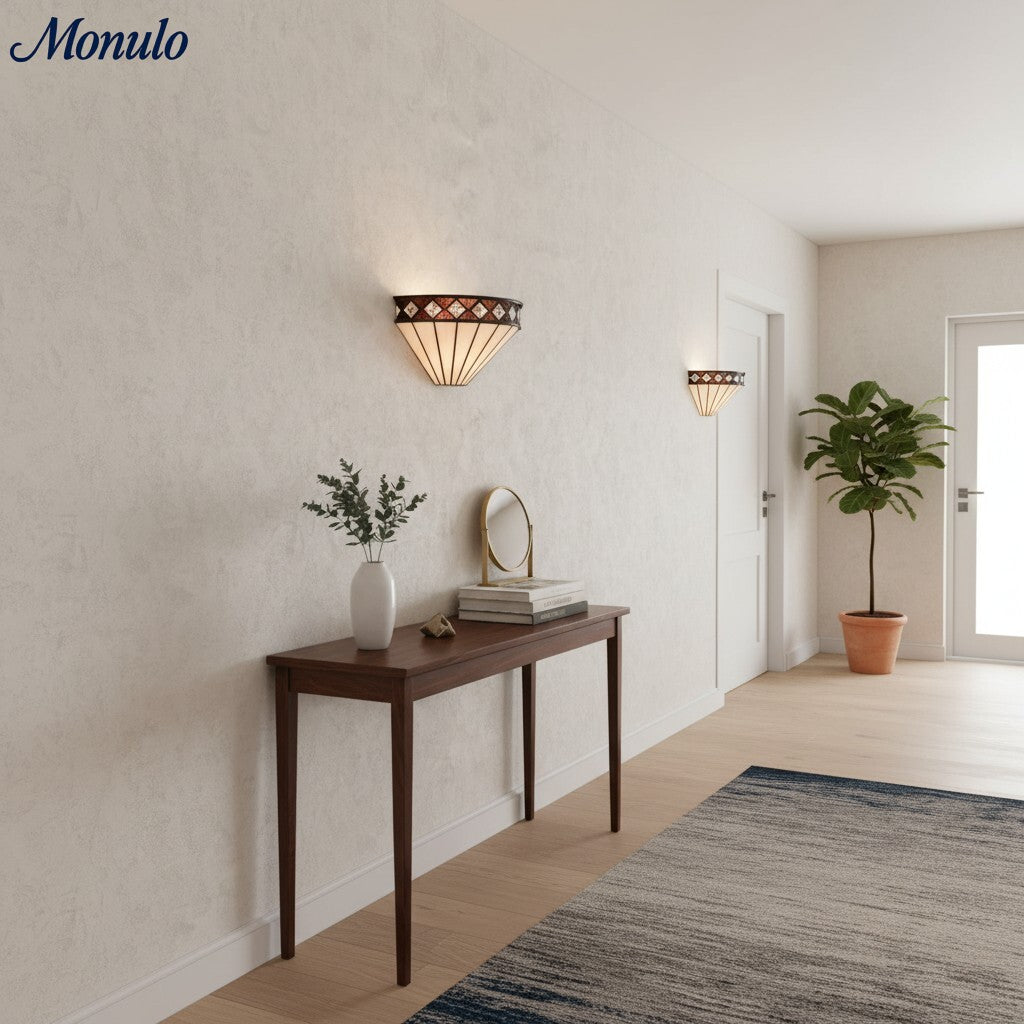 TF Geometrische Rhombus-Wandleuchte - Moderne Metall- und Glasleuchte für Flur und Schlafzimmer | Souliia