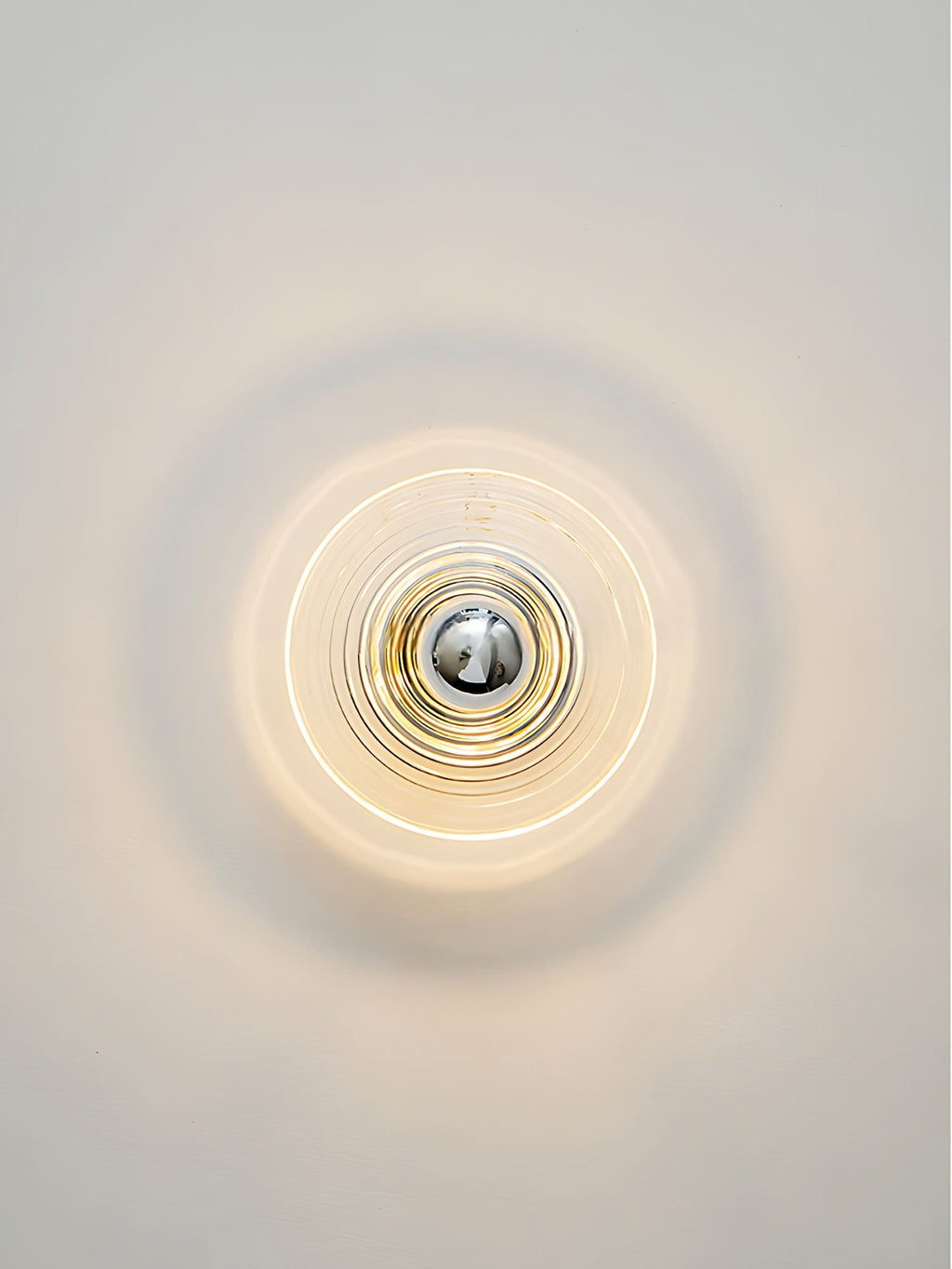Ribbed Glass Sconce – Modern Disc Wall Light for Bedroom | Souliia