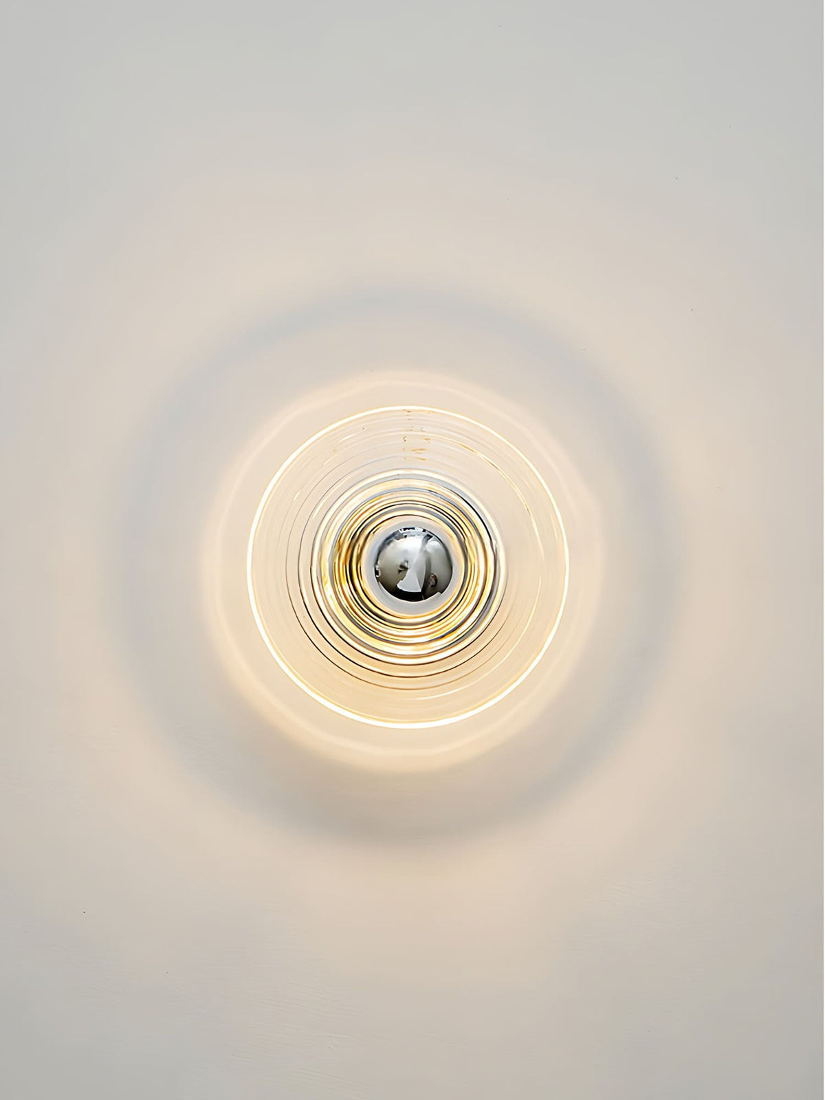 Ribbed Glass Sconce – Modern Disc Wall Light for Bedroom | Souliia