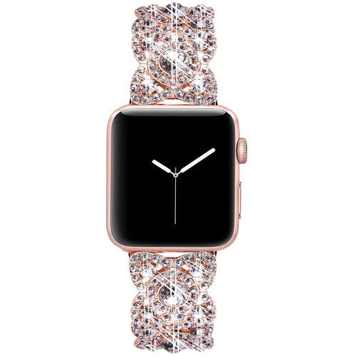 רצועת מתכת פריחת יהלומים — רצועה תואמת ל‑Apple Watch