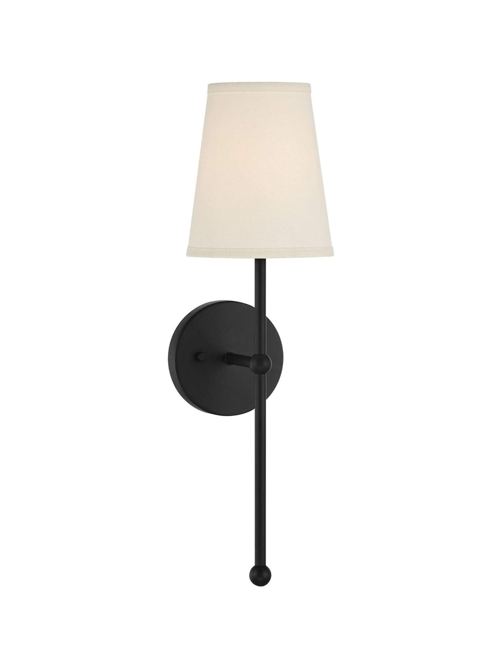 Rowan Nordic Rustic Brass Fabric Wall Lamp | Souliia