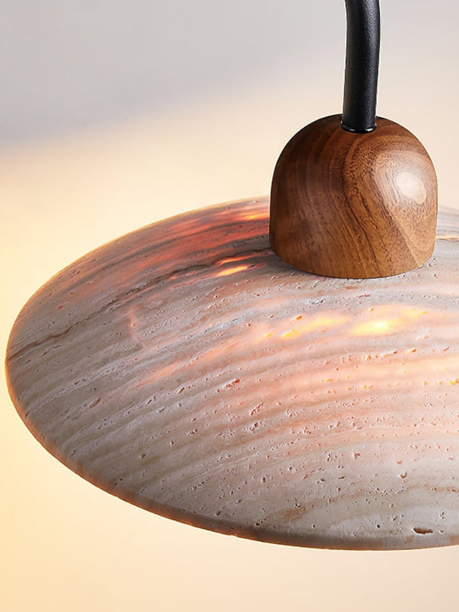 Travira Disc Travertine Wall Light - Modern Minimalist Sconce for Living Room | Souliia
