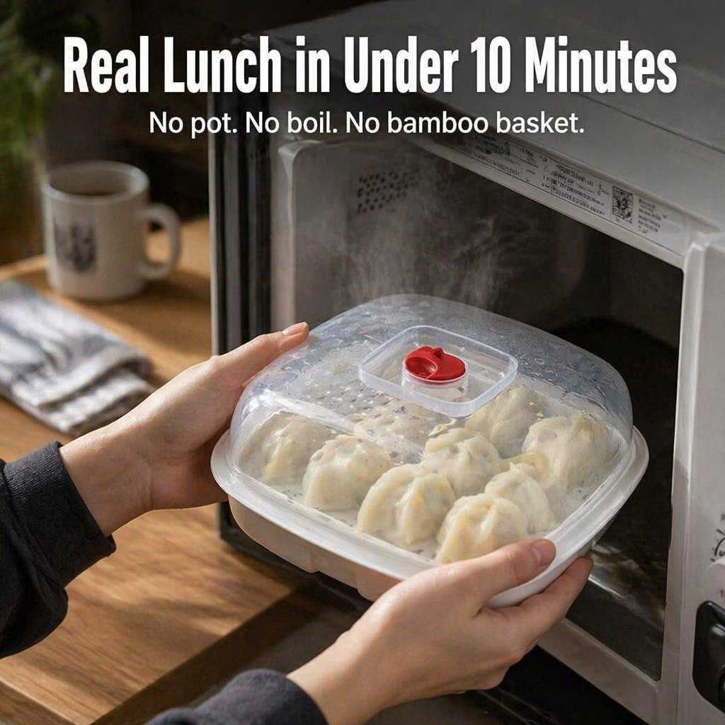 VaporLux — Damp dumplings, fisk og grøntsager direkte i mikrobølgeovnen - Souliia