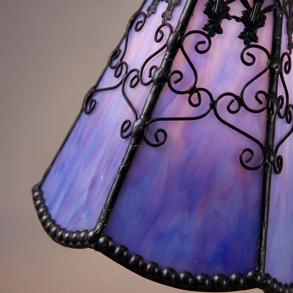Tiffany Stil Lila Buntglas Halbeinbau-Deckenleuchte | Souliia