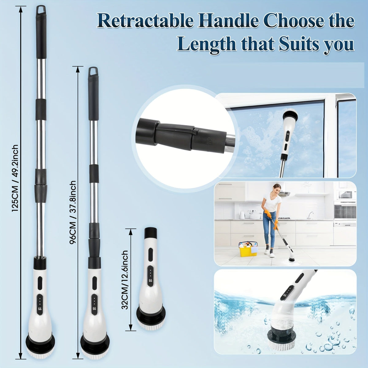 Cleanswift 9-In-1 Power Cleaning Brush Set — 300 RPM, 60-Minute Cordless Runtime, Nine Interchangeable Heads