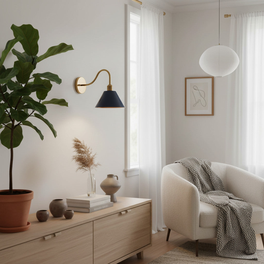 Narix Konische moderne Metall-Wandleuchte für Flure und Schlafzimmer | Souliia