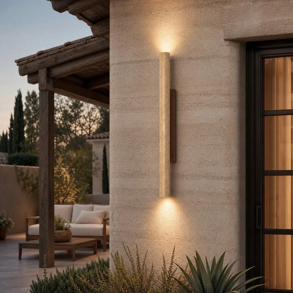 Stone Linear Wall Sconce, Up Down Wall Light for Hallway, Vanity, Bedroom and Stairway | Souliia