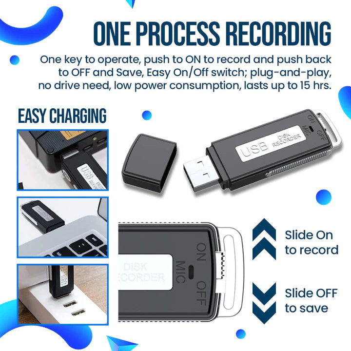 Voice Recorder | Hidden Design | Noise Cancellation | BullySpy - Souliia