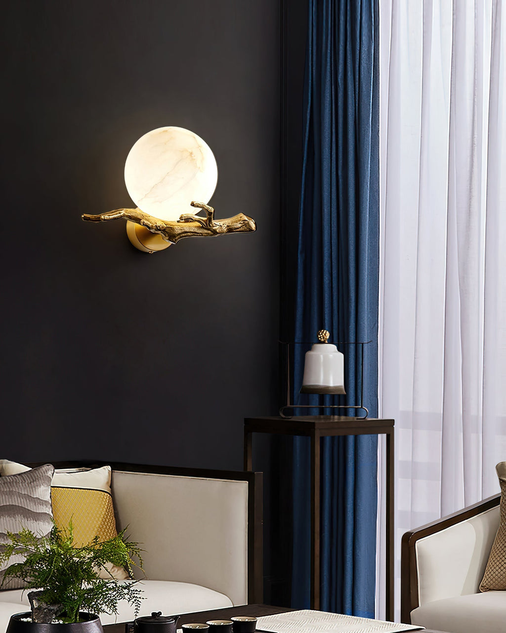 Retro Twigs Alabaster Wall Lamp | Souliia