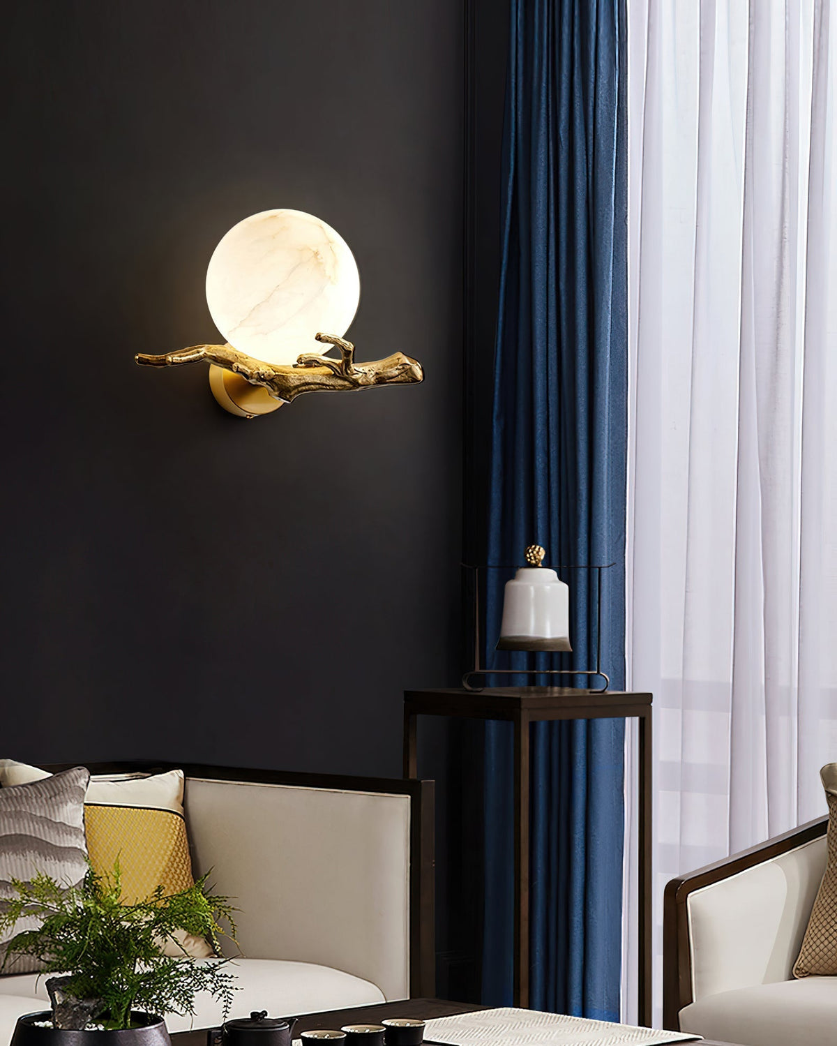 Retro Twigs Alabaster Wall Lamp | Souliia