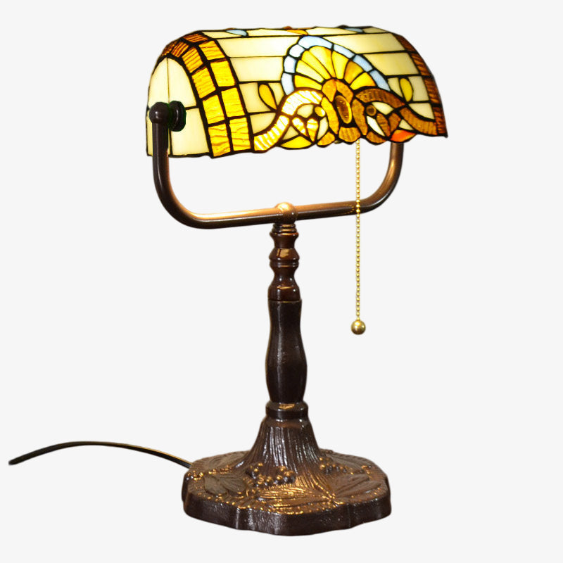 TF Tivanny Floral Stained Glass Desk Lamp - Vintage Table Light for Bedroom Study Living Room | Souliia
