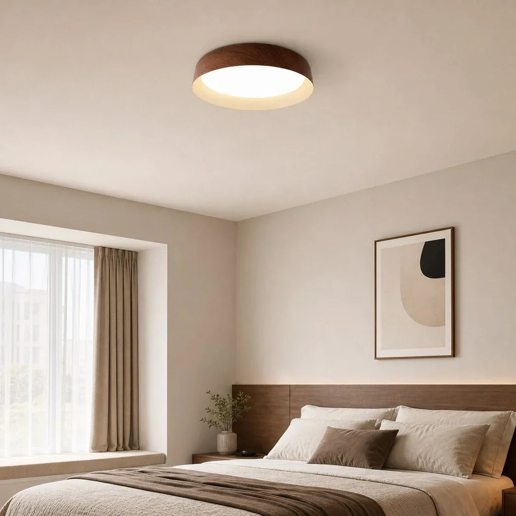 Plafoniera LED color legno in stile wabi-sabi | Souliia