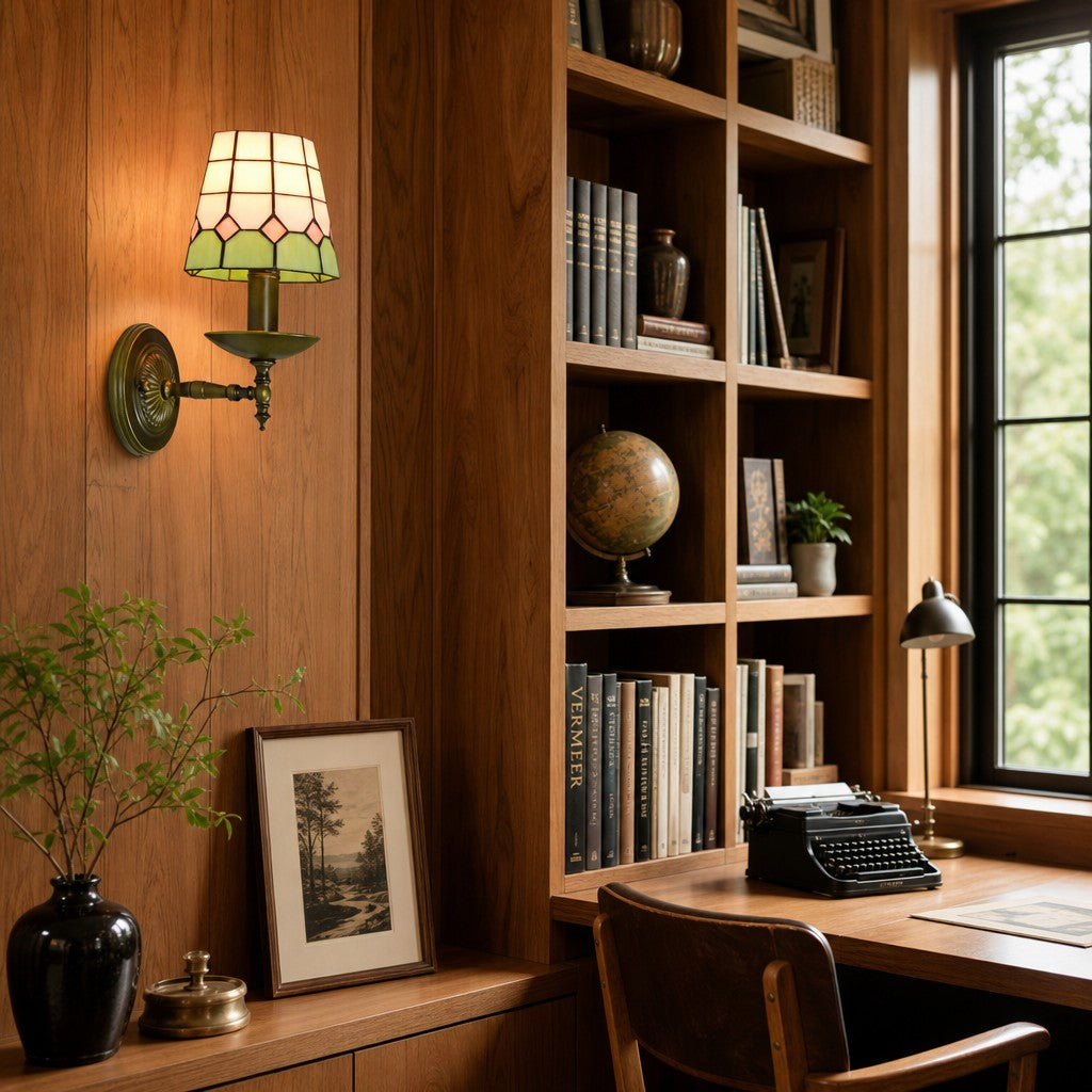 TF Tivanny Vintage Retro Buntglas-Wandlampe für Schlafzimmer und Eingangsbereiche | Souliia