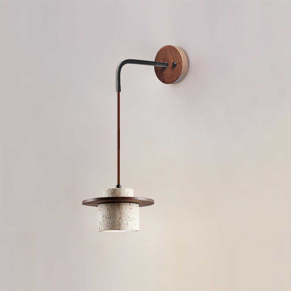 Retro Wabi Sabi Textured Travertine Wall Lamp M01 | Souliia