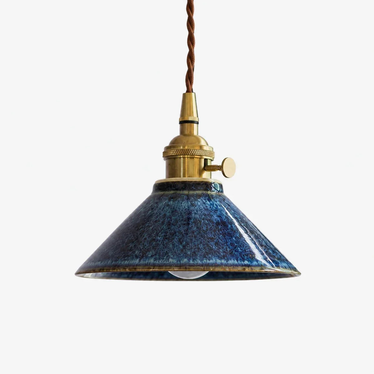 Lampada a sospensione vintage in ceramica smaltata a forno per sala da tè | Souliia