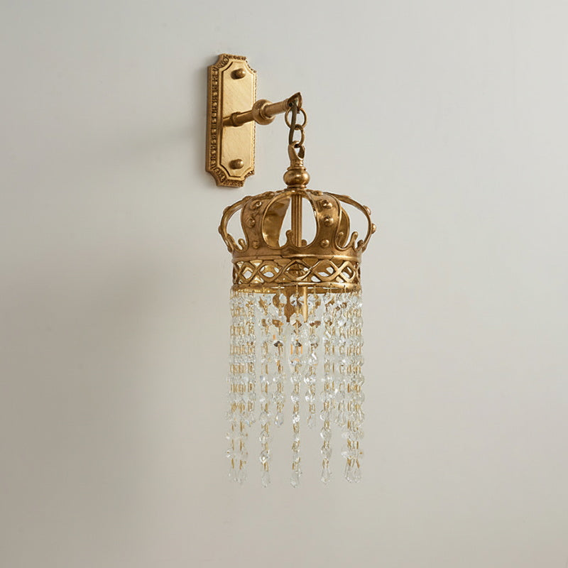 Timon Brass Crown Wall Lamp | Souliia
