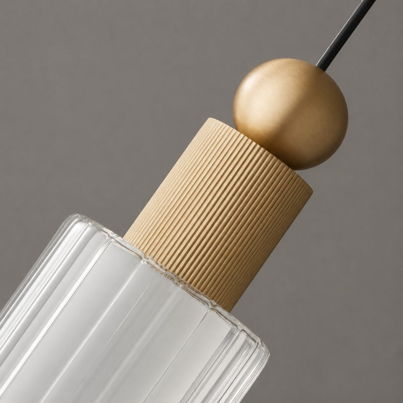 Ribbed Glass Mini LED Pendant Light | Souliia