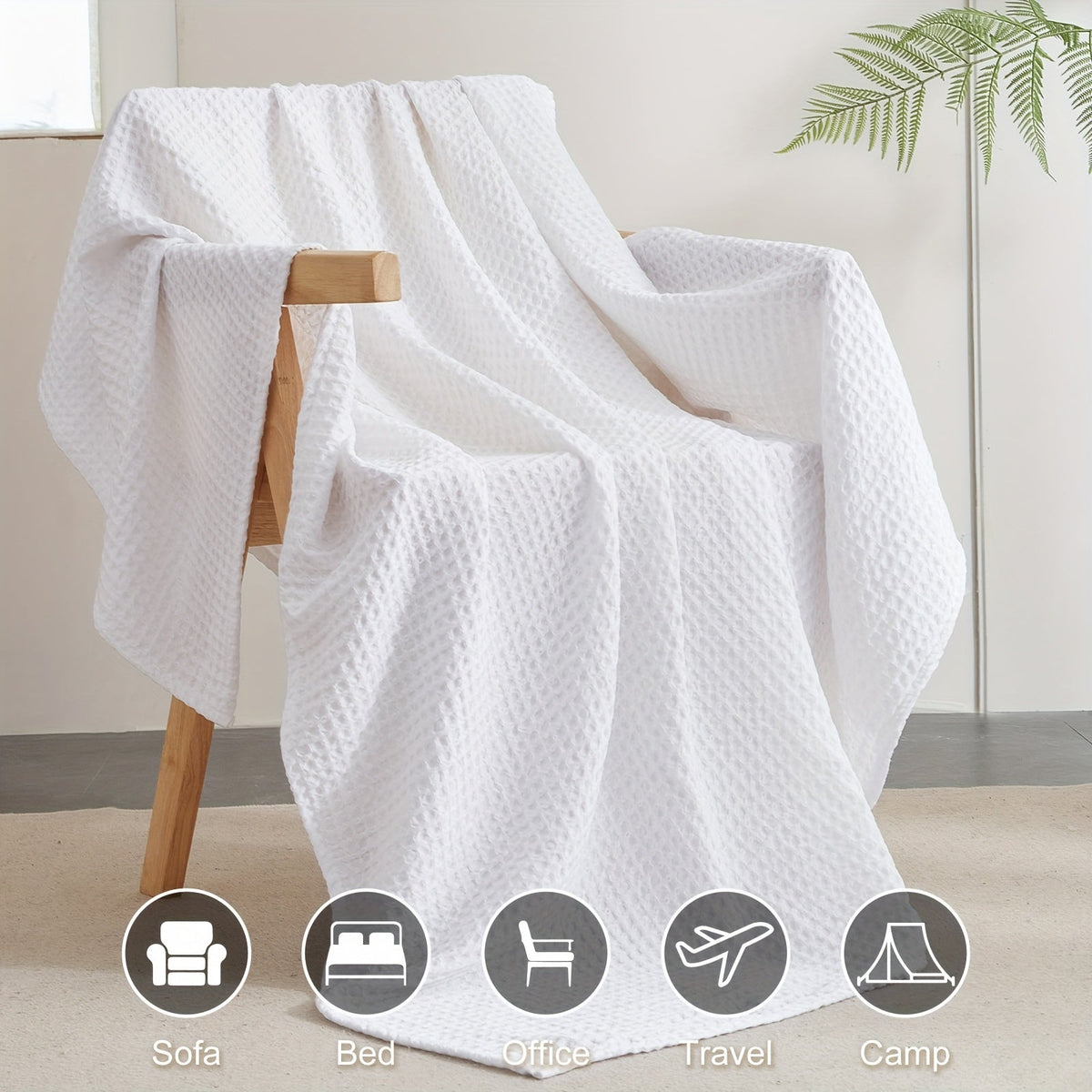 Cloudweave Cozy Waffle Throw Blanket — Lightweight, Durable Everyday Weave