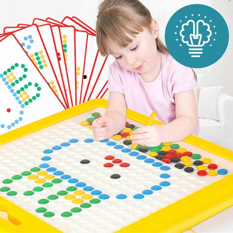Planșă mare de desen Montessori cu puncte magnetice pentru copii, 12,5 inch