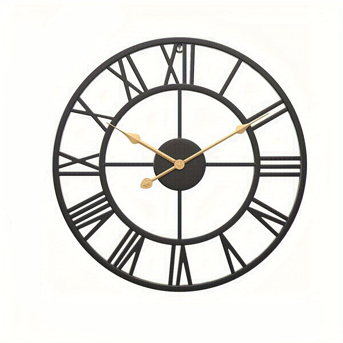 Serenetime Classic Round Wall Clock — Metal Frame, 30cm Diameter, Silent Sweep