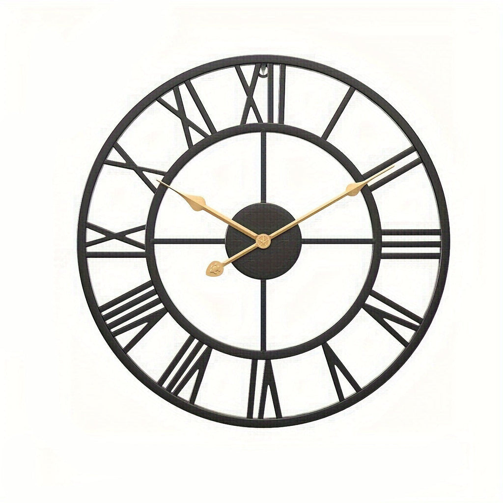 Serenetime Classic Round Wall Clock — Metal Frame, 30cm Diameter, Silent Sweep