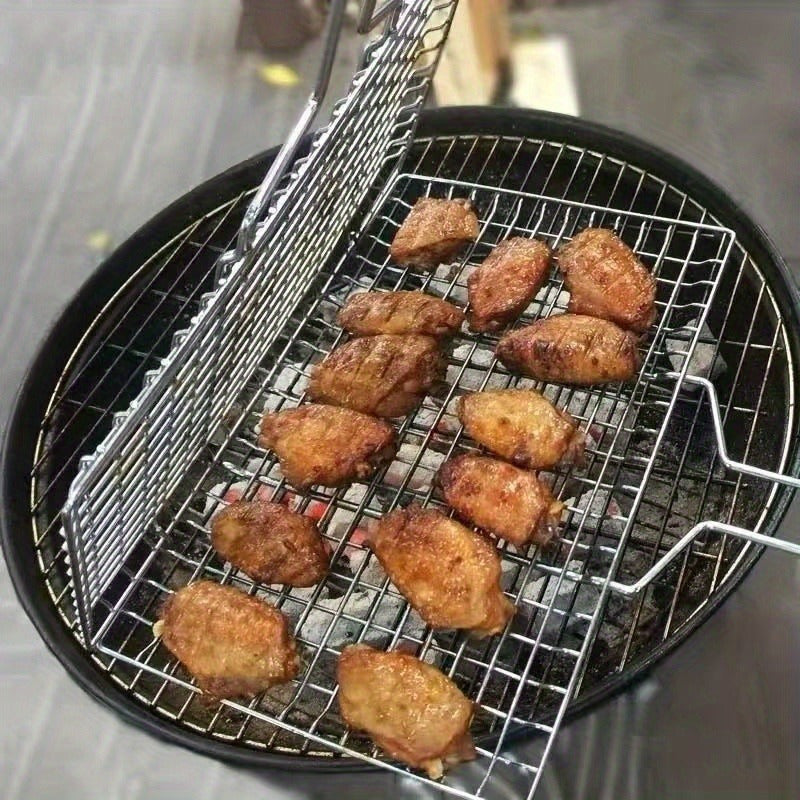 GrillGrid Large-Capacity Bbq Basket — Rectangular Design, Secure Flip Action, Even Heat Distribution