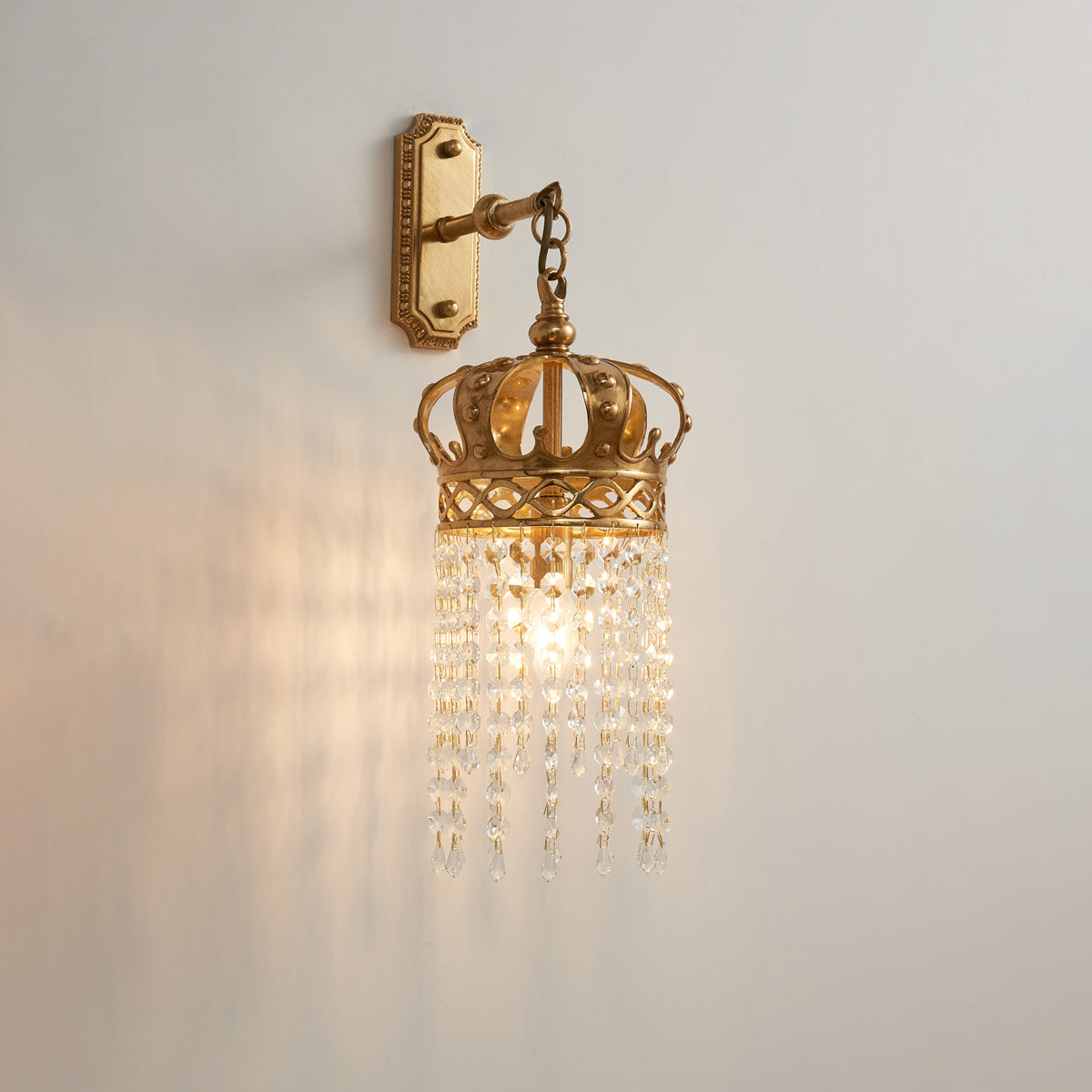 Timon Brass Crown Wall Lamp | Souliia