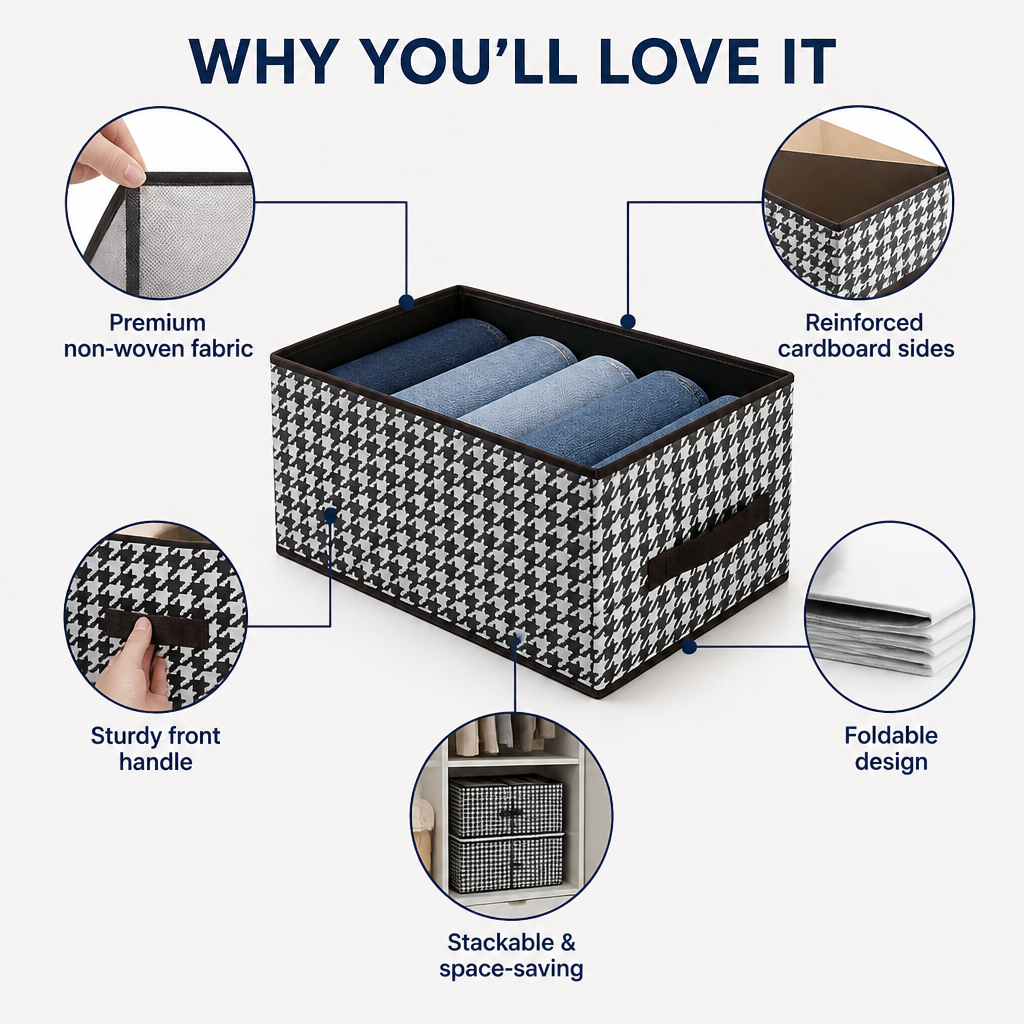 VeerCraft Foldable Organizer — Clear the Clutter and Find Your Favorite Jeans Instantly - Souliia