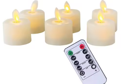 Set van 6 realistische vlamloze kaarsen — met afstandsbediening