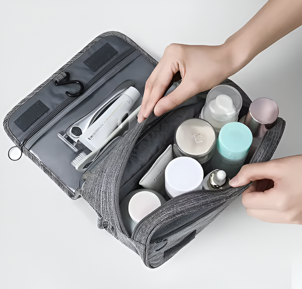 Grande trousse de toilette suspendue pour homme - organiseur de voyage