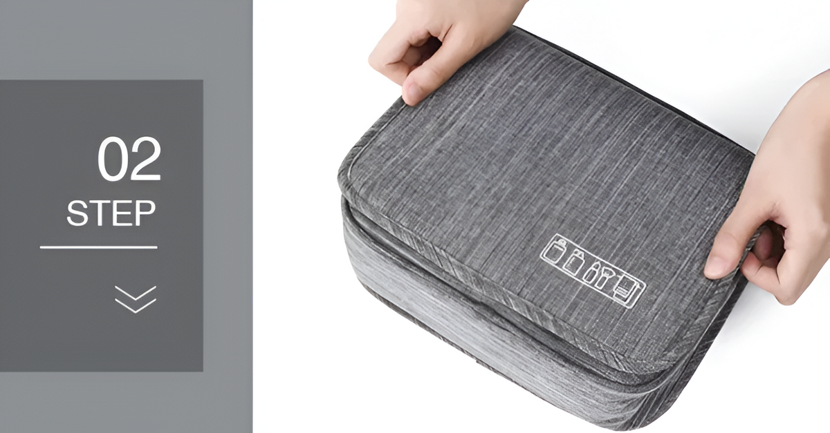 Grande trousse de toilette suspendue pour homme - organiseur de voyage