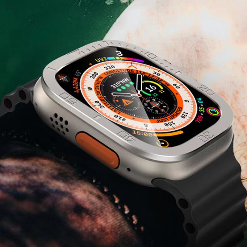Tempered Glass Screen Protector for Apple Watch Ultra and Ultra 2 by ZenGuard — All-Around Metal Frame